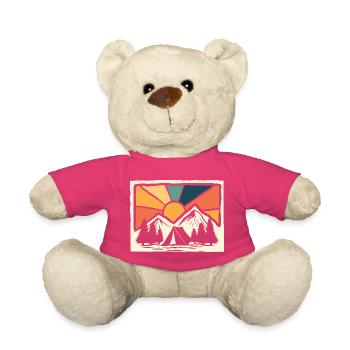 Camping en montagne, randonnée, Scouts forestiers, campeurs - Nounours - rose - Devant