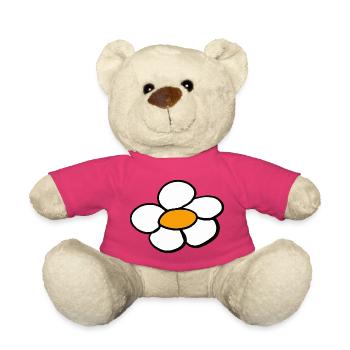 Fleurs rétro pour enfants des années 60 à 80 - Nounours - rose - Devant