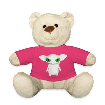 Extraterrestre blanc aux yeux brillants - Nounours - rose - Devant