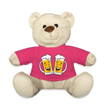 Bier Bierglas Biergläser Biertrinker Bier trinken - Teddy - Pink - Vorne