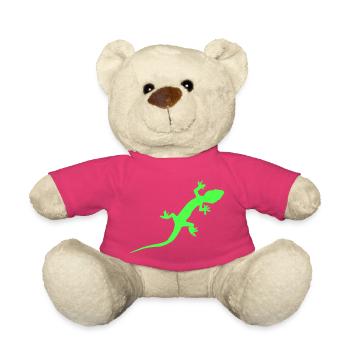 Silhouette de gecko néon - Nounours - rose - Devant