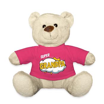 Super Grandpa Comic Motif - Teddy Bear - pink - Front