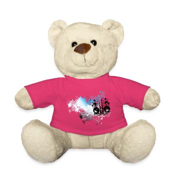 Frutiger Metro speakers - Floral Grunge Splash - Teddy Bear - pink - Front