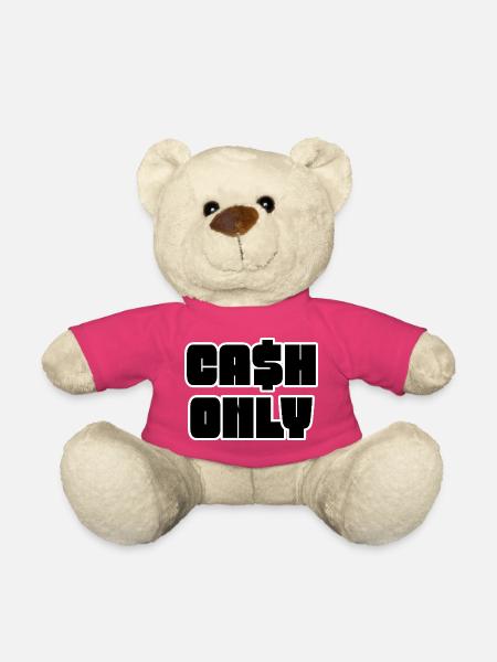 Nur Bargeld Schablone Schwarz - Teddy - Pink