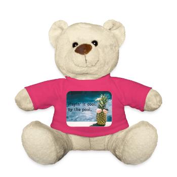 Ananas am Pool – Sommerhumor - Teddy - Pink - Vorne