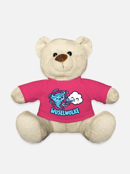 Wuselwolke – Lustiges Wind & Wolken Kinder Motiv - Teddy - Pink