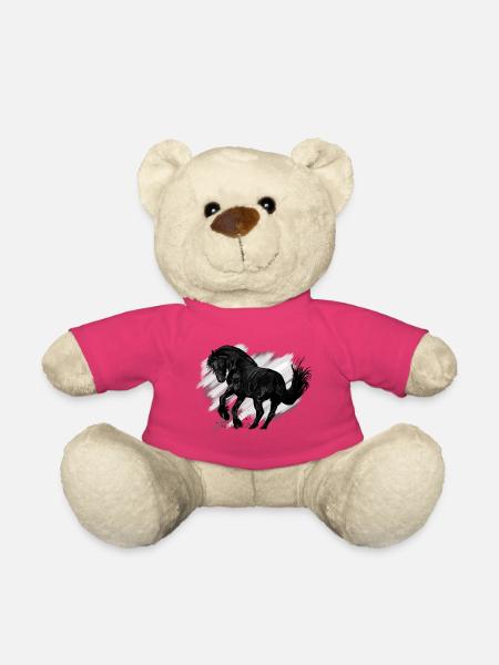 Eleganter Schwarz-Weiß-Pferd im Galopp - Teddy - Pink