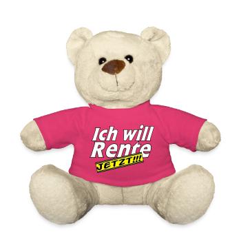Fun Party Spruch Statement ich will Rente (25) - Teddy - Pink - Vorne