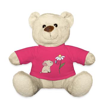 Schweinchen und Schmetterling - Teddy - Pink - Vorne