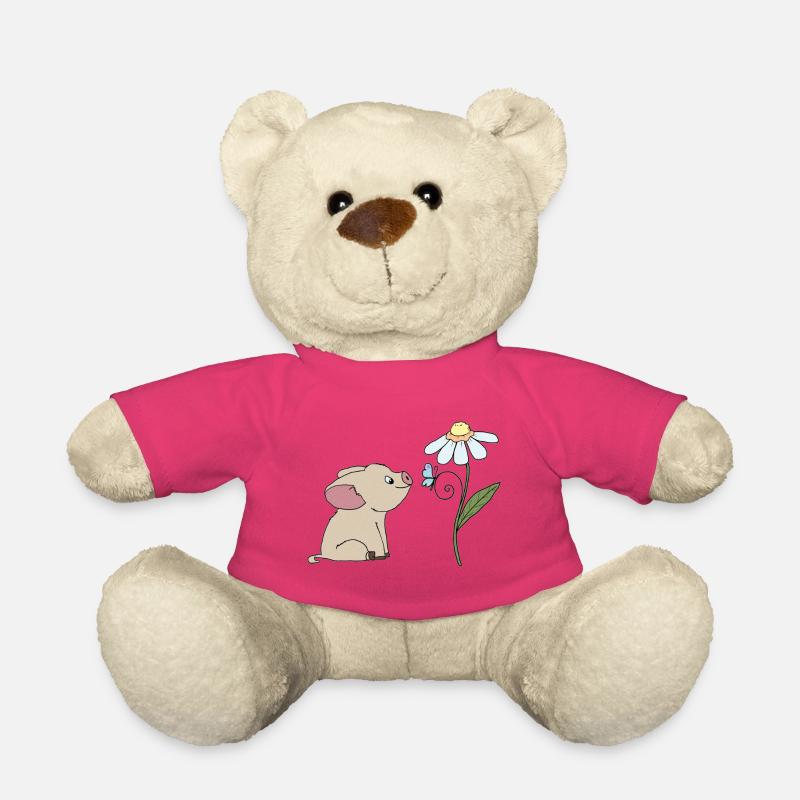 Cochons et papillons - Nounours - rose