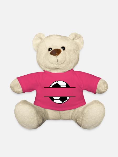 Fußball Namensschild mit Wunschname - Teddy - Pink