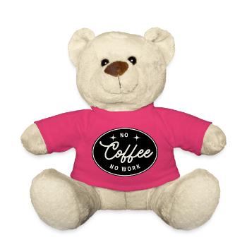 Kein Kaffee, keine Arbeit – Minimalistisches Vintage T-Shirt ca - Teddy - Pink - Vorne