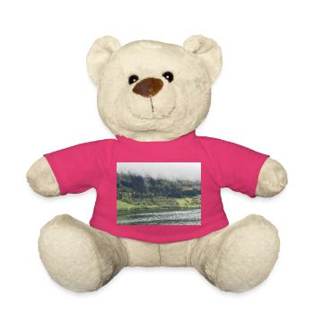 Paysage de montagne mystique au bord du lac - Nounours - rose - Devant