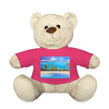 Seenlandschaft mit Bergen und Wald - Teddy - Pink - Vorne