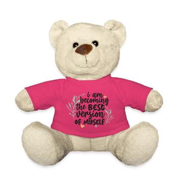 Becoming My Best Self Quote Design - Teddy Bear - pink - Front