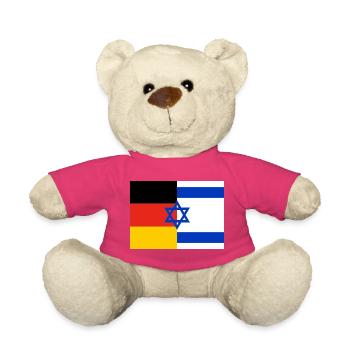 Flag Germany Israel - Teddy Bear - pink - Front