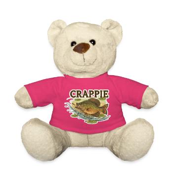 Crappie Fish Motif: Colored Fisherman Picture - Teddy Bear - pink - Front