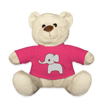 Croquis d’éléphant gris doux - Nounours - rose - Devant