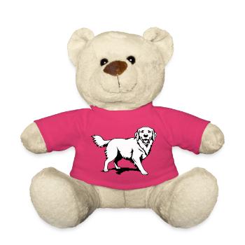 T-shirt Golden Retriever Dogs Cadeau - Nounours - rose - Devant