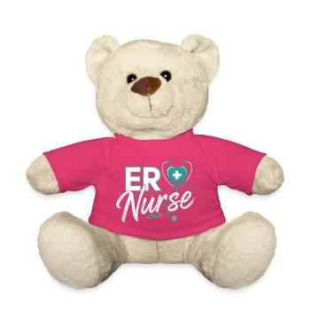 Logo du cœur d’infirmière des urgences - Nounours - rose - Devant