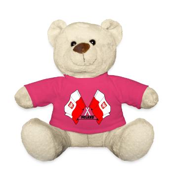 Les drapeaux de la Pologne - Nounours - rose - Devant