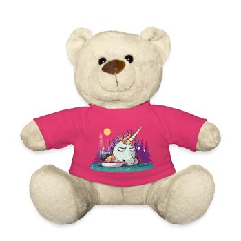 Verschlafenes Einhorn am Teich - Teddy - Pink - Vorne