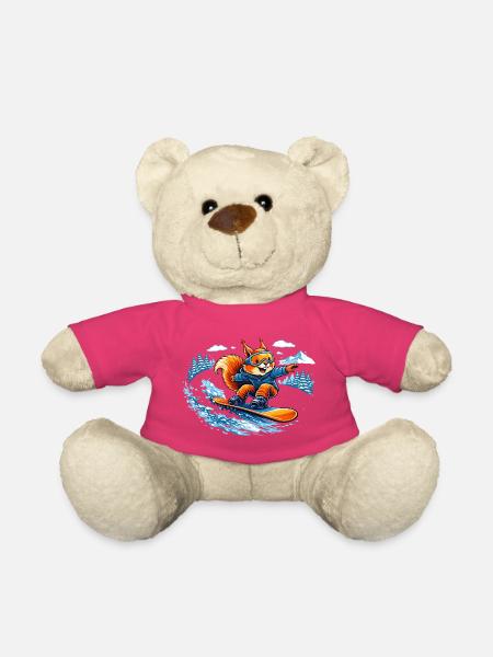 Lustiges Snowboard Eichhörnchen – Winter Fun - Teddy - Pink