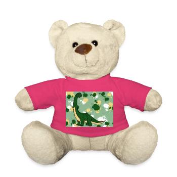 Brachiosaurus Dino - Teddy Bear - pink - Front
