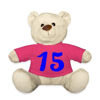 15. 15 ANS. 15e ANNIVERSAIRE. ANNIVERSAIRE 15 ANS. - Nounours - rose - Devant