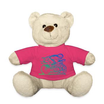 Motif emblématique du vélo de route - Nounours - rose - Devant
