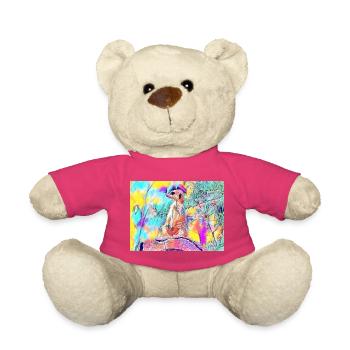 Colorful Meerkat Colors - Teddy Bear - pink - Front