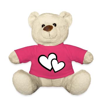 Cœur cadeau de la Saint-Valentin - Nounours - rose - Devant