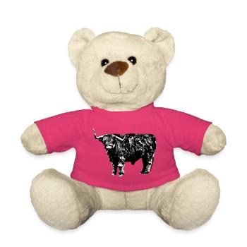 Bovins Highland - Nounours - rose - Devant