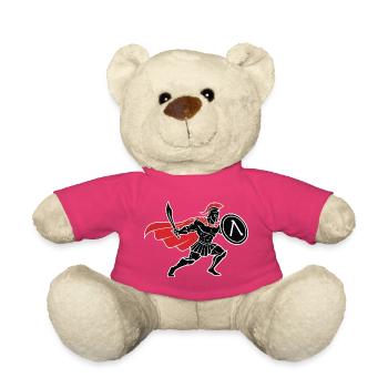 Spartiate Noir et Rouge Mascotte Spartan Warrior - Nounours - rose - Devant