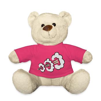 Loud Fart Explosion Funny Toilet Humor Comic Cloud - Teddy Bear - pink - Front