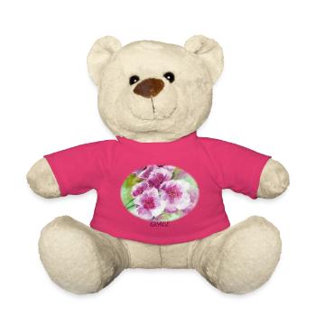 Grace - Vibrant Spring Blossom Ellipse - Teddy Bear - pink - Front