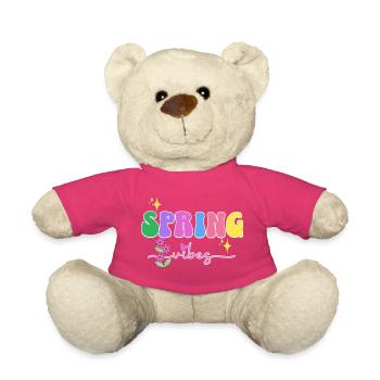 Spring Vibes: Bunte Blüten, Frühling - Teddy - Pink - Vorne