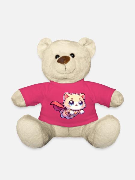 Superhero Cat Kitten Hero Kitty - Teddy Bear - pink