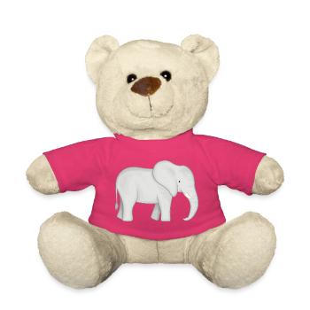 Dessin de l’éléphant blanc - Nounours - rose - Devant
