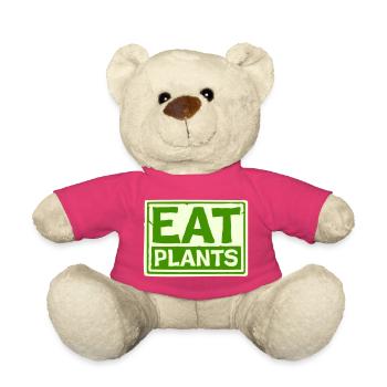 Sigle végétarien végan drôle de Eat Plants - Nounours - rose - Devant