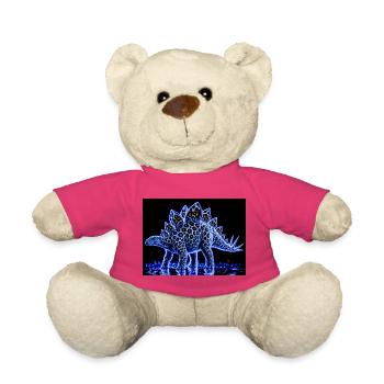 Neon-Stegosaurus-Leuchtmuster - Teddy - Pink - Vorne