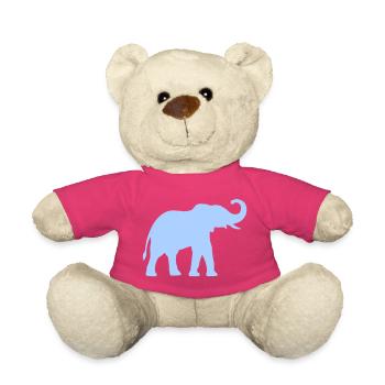 Contour de l’éléphant bleu - Nounours - rose - Devant