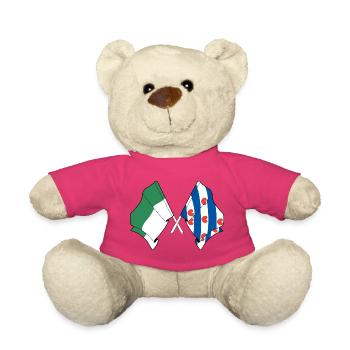 Drapeaux croisés de Vlieland et Frise - Nounours - rose - Devant