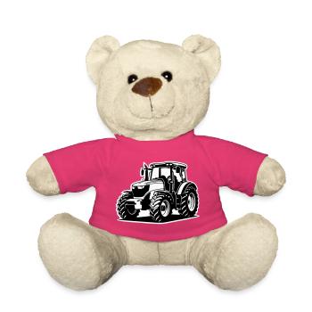 Traktor / Trecker / Schlepper (2-farbig) - Teddy - Pink - Vorne
