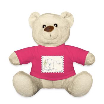 Pichet en céramique Bella Italia - Nounours - rose - Devant