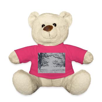 Forêt de la scène hivernale noire et blanche - Nounours - rose - Devant