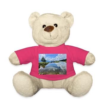 Panorama miroir du lac alpin - Nounours - rose - Devant