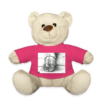 Croquis en seau en noir et blanc - Nounours - rose - Devant