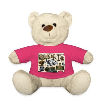 South Dakota Mount Rushmore Vintage-Aufkleber - Teddy - Pink - Vorne