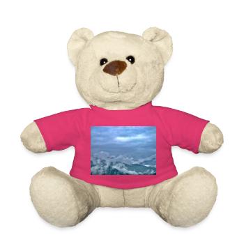 Fog over mountain landscape Morning light - Teddy Bear - pink - Front